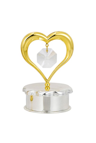 24K GOLD PLATED GOLD HEART TRINKET BOX 